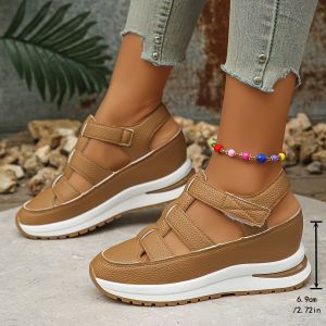Free Shipping Hollow-Out Casual Sandals For Women New Summer Styles Versatile And Lightweight With A Platform Sole And Hidden Heel For Added Height