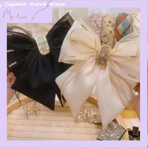 [Toplans]💖[HOT SALE]🎈🎈 กิ๊บผ้าซาตินตกแต่งโบว์พลอยเทียมสีดำขนาดใหญ่สำหรับผู้หญิงกิ๊บติดผมใหม่