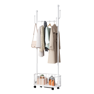 BaanD ที่แขวนหมวก กว้าง 60/80/100 ซม. เสาไม้แขวนสูท ที่แขวนผ้า ที่แขวนกระเป๋า ราวตากผ้าอเนกประสงค์ ราวตากผ้าเหล็ก