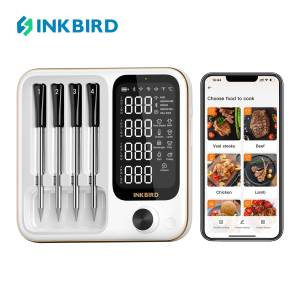 INKBIRD INT-14-BW 4 Probes Wireless BBQ Thermo-meter with Three-Mode  WiFi Bluetooth Meat Thermo-meter and IP67 Waterproof