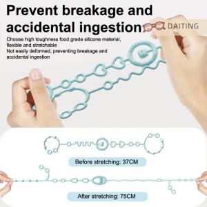 DAITING 1pcs Adjustable Silicone Pacifier Chain Teether Toys Suitable For High Chair Crib Baby Gifts Beige Pacifier Clips Babies