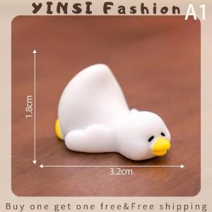 YINSI Miniatures Figurines Cute White Duck Animal Micro Landscape Ornaments For Home Desk Decoration Gardening Accessories