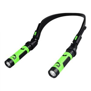 PLLEWY Strong Light LED Neck Light Dual Lights Rechargeable BBQ Lamp Super Bright Lightweight Cycling Headlamp Fishing Repair Camping BBQ
