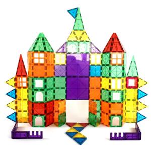 EARTHSCOPE WonderMags 120 Tiles - 3D Magnetic Tiles Building Blocks Educational STEM Toy - Perfect Gift For Children Early Learning & Development