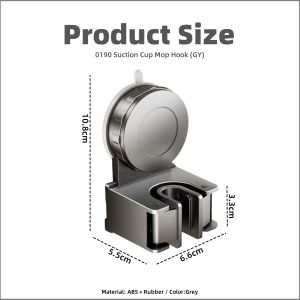 【Woody】Suction Cup Mop Holder Thickened Drill-Free Broom Holder Bathroom Organizer