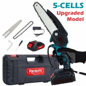 REAIM Cordless Mini Chainsaw 6 Inch Rechargeable Portable Electric Chainsaw
