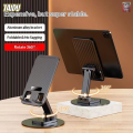Giá đỡ điện thoại nhôm có thể xoay taidu cho bàn, máy tính bảng & phát trực tiếp, thiết kế có thể gập lại đa chức năng với tính năng chống rung. 