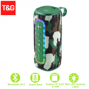 T&G Tg428 TWS RGB Flashing Lights Multi function Stereo Bass Portable Wireless Bluetooth Speaker