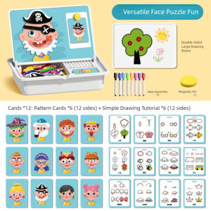 VALUEPULSE การดูดซับที่แข็งแกร่ง จิ๊กซอว์แม่เหล็ก การศึกษาปฐมวัย ภาพวาด จิ๊กซอว์เด็ก DIY ตลก ของเล่นเสริมพัฒนาการ สำหรับเด็กอายุ 1-6 ปี