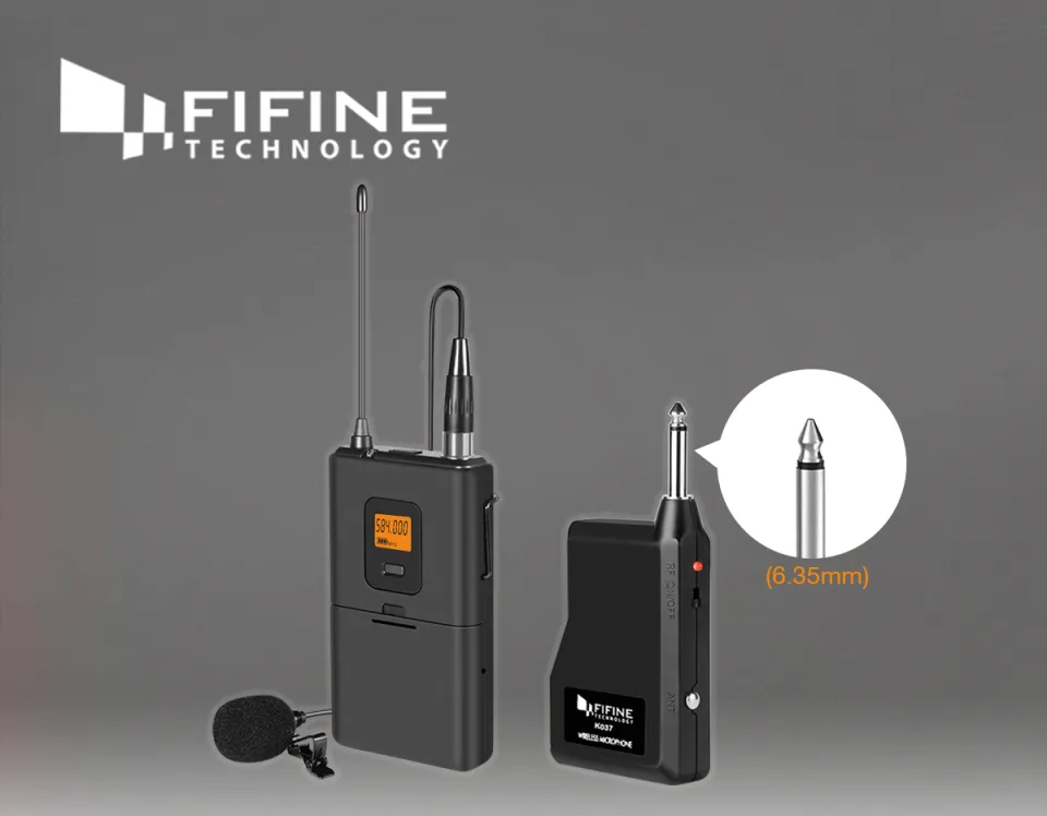 Fifine 20 Channel UHF Wireless Lavalier Lapel Microphone System