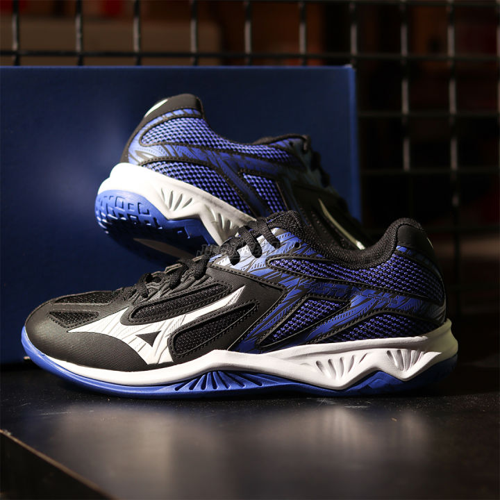 Sepatu Voli Mizuno Thunder Blade – Black/White/Violet Blue
