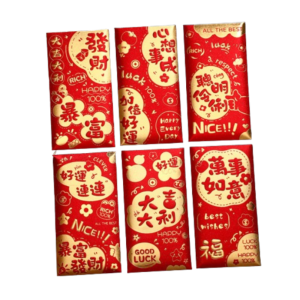 SFJHF 6pcs Blessing Chinese New Year Red Envelopes Paper  2025 Snake Year Red Pocket Lucky Gift Bag Traditional Money Packet Spring Festival Supplies