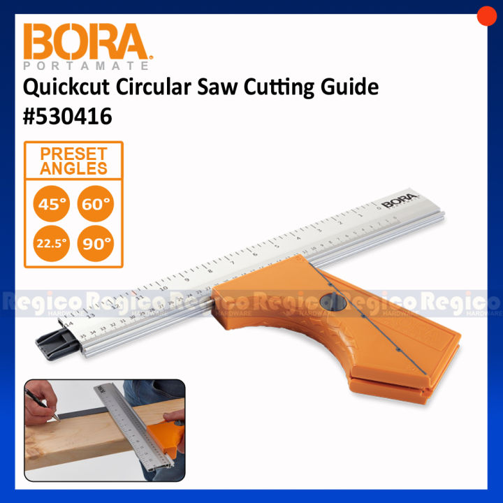 BORA QuickCut Circular Saw Guide with Rail & Angle Assist Woodworking