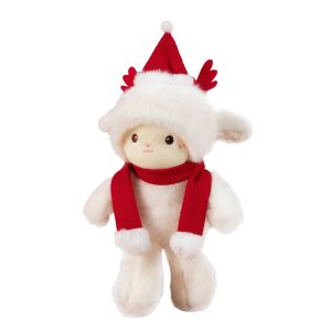 PARKOUR Cartoon Christmas Sheep Plush Toy Fluffy Simulation Little Sheep Doll Kids Accompany Dolls Cute Appease Doll Pillow Birthday Gift