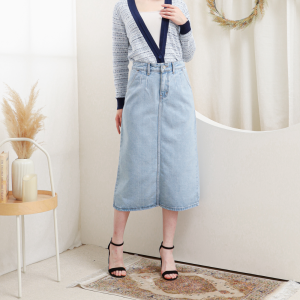 MKY CLOTHING ROK MIDI JEANS PINGGANG KARET