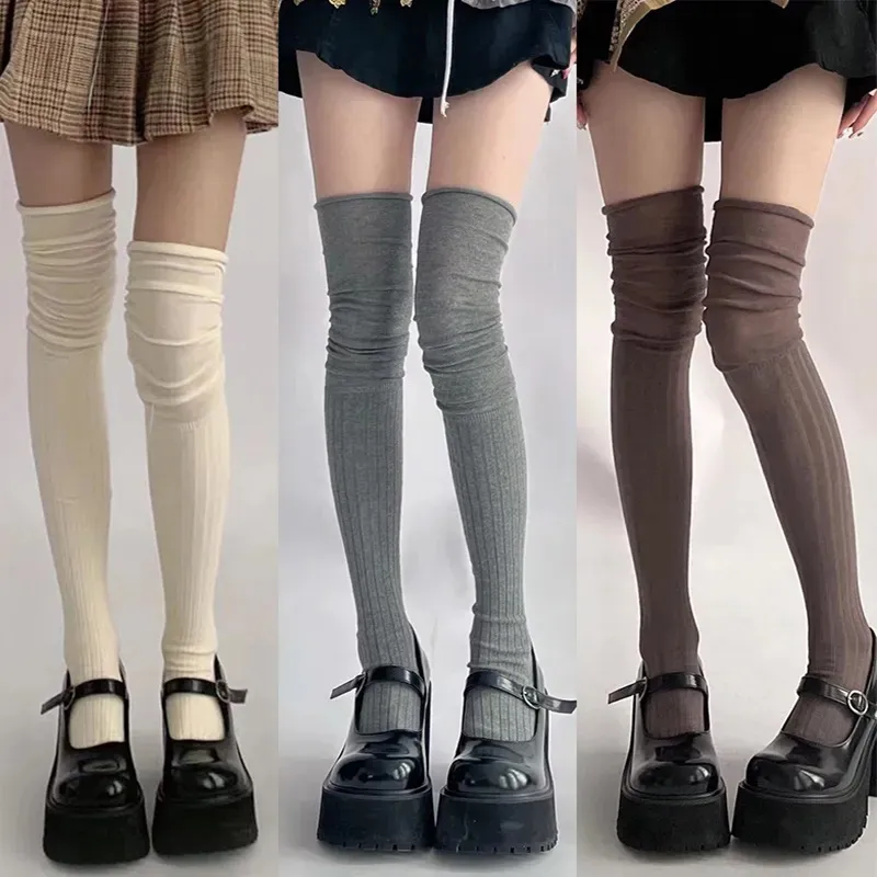 4 Pairs Women Over Knee High Stockings Long Cotton Thigh High Leg Warmer  Tall Socks for Skirt Boots School Party Wedding : : Clothing,  Shoes & Accessories