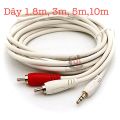 Dây 3.5 ly sang 2 đầu hoa sen, 01 dây dài 5m 3ly ra av dây phát nhạc điện thoại máy tính latop tivi pc. 