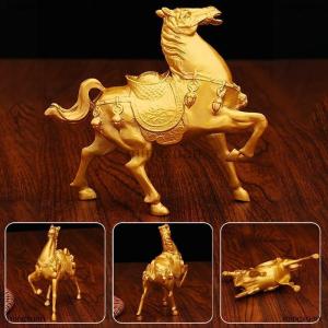 [COD] mingxuan 2026 Year Zodiac Horse Statue Metal Golden Horse Model Simulation Horse Ornament Home Office Desktop Decoration Feng Shui Lucky