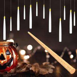 12PCS Beige Church LED Floating Candles Battery Flameless Flickering Pillar Candle Light For Decor Christmas Dinner Candle h2610