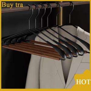 [Buytra] Thickened Wide-shoulder Beech Iron Suit Hanger Seamless Non-slip Paint Metal Hanger Home Hotel Dry And Wet Dual-use Hange