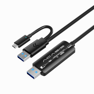 Cáp truyền dữ liệu Acasis USB 3.0 tốc độ cao 5Gbps – Truyền tải trực tiếp giữa PC-PC & Mac-Mac hỗ trợ chia sẻ bàn phím & chuột Không cần ổ USB Cloud hay Internet – DKU301