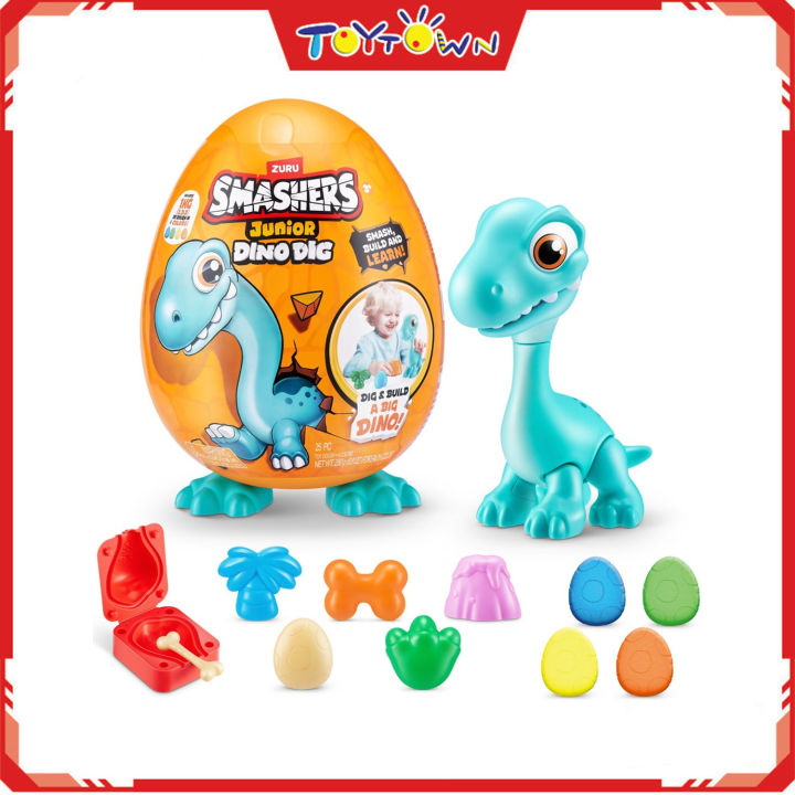 Smashers Junior Dino Dig Uovo piccolo di ZURU Oltre 12 sorprese, combinazioni, stampo, dinosauro, giocattoli per la prima infanzia, costruire il gioco sensoriale, da 18 mesi a 3 anni (Raptor