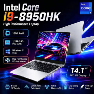 【Pre Installed Office Software】2026 New Intel Core i9 8950HK Laptop Computer 14.1 inch Windows 11 Pro Laptops Office HD Screen 16GB RAM 1TB/2TB SSD Gameing Portable Notebook PC