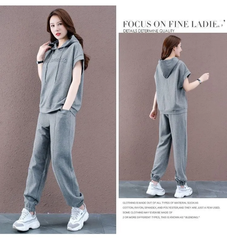 Hot Sale Casual Loose Pants Knit Two Piece Set Woman Clothing - China Sport  Wear and Women Sport Suit price