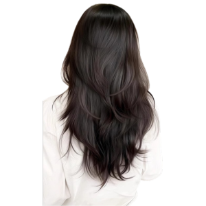 AMELY 4 Clips Slightly Upturned Straight Hairpiece Synthetic High Layered Clip On Hair Extensions Fake 20/24Inch Long V-Shaped Wig for Women