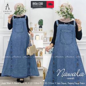 Overall Jeans Baju Jumpsuit Wanita Overall Rok Jeans Kancing Nawala Rok Kodok Polos No Inner
