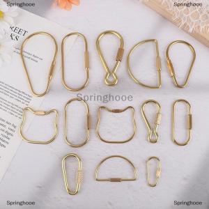 [COD] Springhooe 13 Styles To Choose Brass Keychain Screw Lock Camping Survival Carabiner Buckles Hooks Men Women Simple Key Ring Keychain