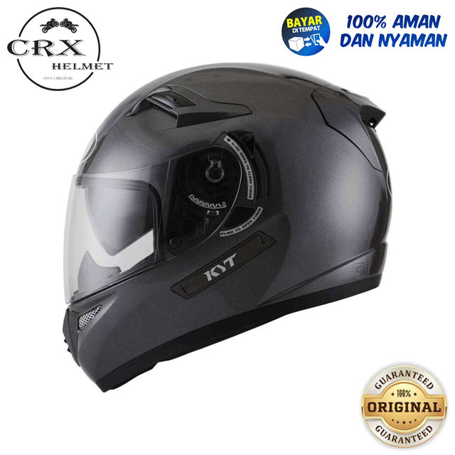 Helm Kyt K2 Rider Solid GunMetal Abu Double Visor Full Face Original
