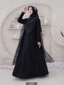 Zahira Set Dress Ceruty Brukat Dress kondangan brukat Dress dewasa terbaru 2025 Dress lebaran viral
