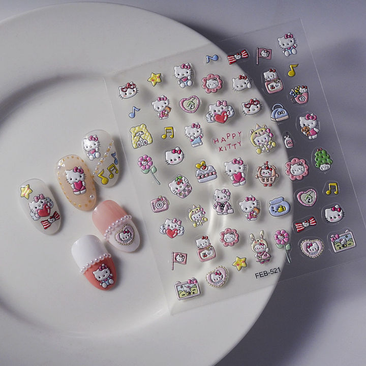 HỌC NAIL - Bộ Nails Hello Kitty kết hợp kỹ thuật 3D và đính đá WORLD NAIL  SCHOOL
