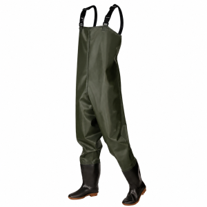 Men’s Waterproof Wader Pants with Boots Heavy Duty Adjustable Strap for Fishing Fishpond Rain Flood Farm & Wet Work