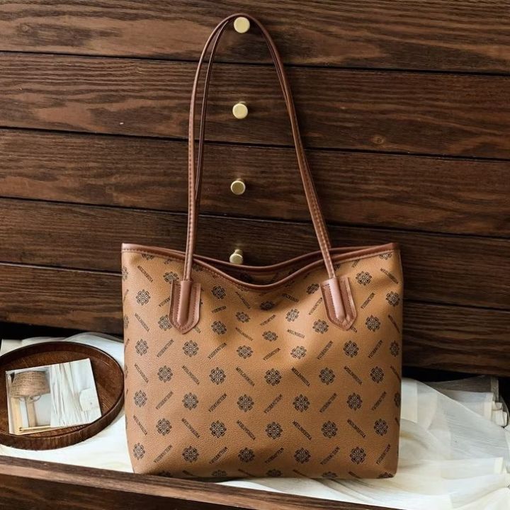 Korean Style Soft Leather Shoulder Bag Printed Large