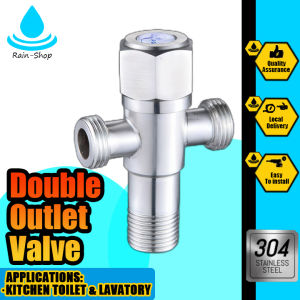 Rain High-Quality Stainless Steel 304 2-Way Angle Stop Cock Valve for Bathroom & Kitchen