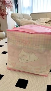 Cute Cartoon Storage Box Large Capacity Fabric Storage Bin Dustproof Moisture Proof Organizer Bag
