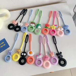 Vỏ bảo vệ cho AirTag Silicon siêu nhẹ Giá đỡ theo dõi di động Chống trầy xước Vỏ da nhẹ có phụ kiện vòng móc khóa chống mất Tương thích với AirTags