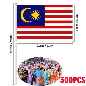 Ready Stock Malaysia Hand Held Flag Jalur Gemilang Bendera Malaysia Small Flag With Handle For National Day School Sports Event Wholesale