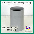 PVC Fitting Double End Socket CLASS-D (65mm/80mm). 