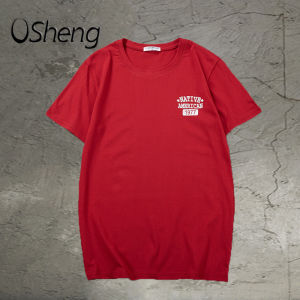VSheng Big Size T Shirt For Men Summer Plus Size M To 10XL Detail Letter Tops