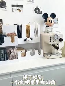 Giá đỡ cốc giấy hộp đựng ống hút dùng một lần đồ dùng thương mại cho quán cà phê trà sữa giá đỡ acrylic trắng