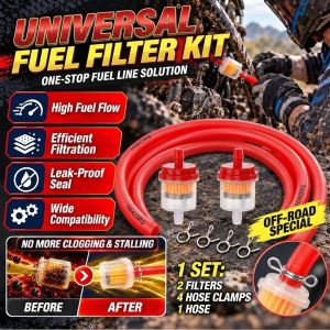 Universal Fuel Filter High Flow Inline Gasoline Diesel Cleaner High Capacity Engine Filter Auto Replacement Fuel System Accessory for Cars and Vehicles