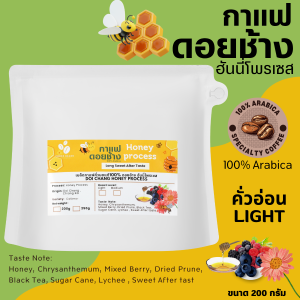 เมล็ดกาแฟดอยช้าง ฮันนี่ โพรเซส Doi Chang Honey process หอมฉ่ำด้วยผลไม้ กาแฟสดคั่วบด คั่วอ่อน/คั่วกลาง/คั่วเข้ม (200g)