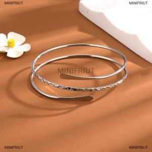 [COD] MINIFRIUT Color Personality Punk Arm Ring Serpentine Metal Hollowed Out Multi-layer Smooth Bracelet Arm Ring For Women Jewelry