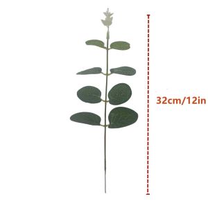 10Pcs 12inch Eucalyptus Leaves Branch Artificial Plastic Plants Leaves Green Stems Nordic Wedding Home Decoration