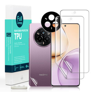 Ibywind For Realme 14 Pro 5G Screen Protector(Pack of 2)with 1pc Metal Lens Protector1pc Carbon Fiber Back FIlmEasy Install Kit