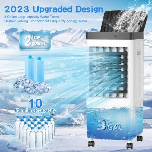 🏆【Free 4 ice crystal box】JARD 40L Air Cooler Fan for livingroom 60L Mobile Air Conditioner 3 Speed Adjustable Electric Air Cooling Fan Remote control 冷风机