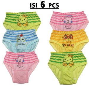 paket isi 12 pcs celana dalam anak perempuan motif garis karekter kartun lucu usia 1-8 tahun cd anak cewek